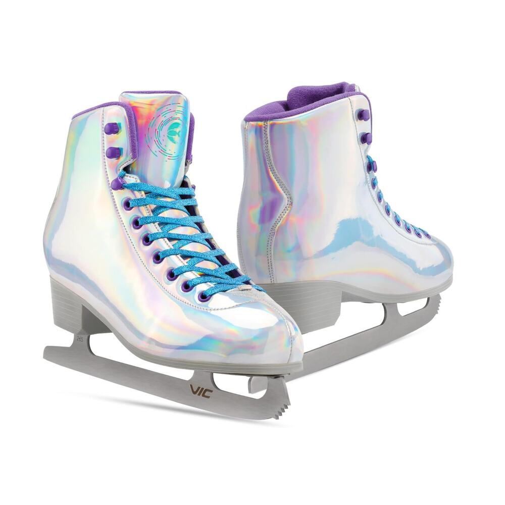 Iridescent Ice Skates for Girls and Women Lace-Up Figure Skates - preowned